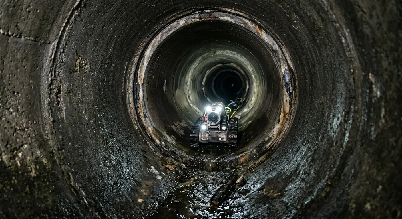 Robotic sewer camera inspecting pipe interior for Sewer Line Repair in Green River